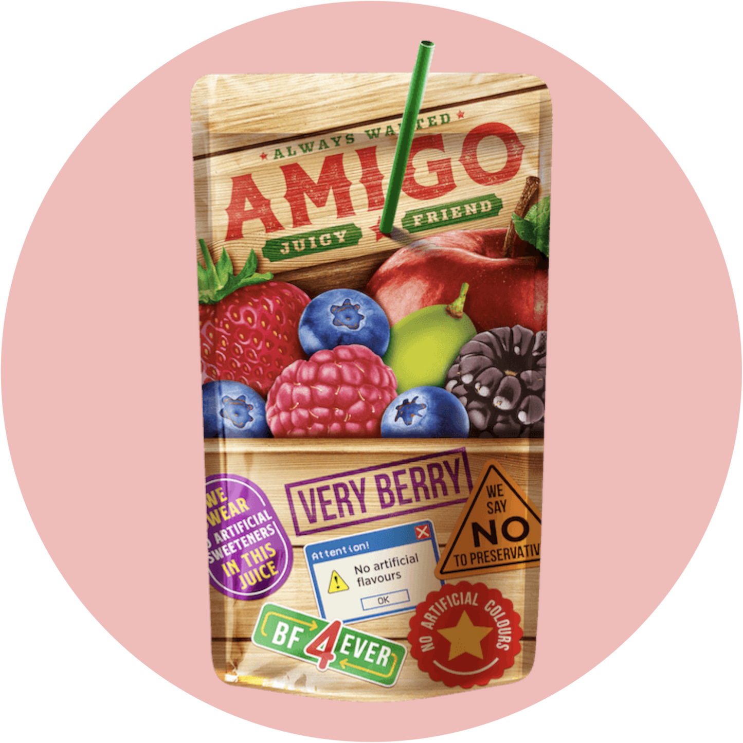 Amigo Very Berry – Fruchtiger Drink im Trinkpäckchen mit beerigem Geschmack und stylischem Design