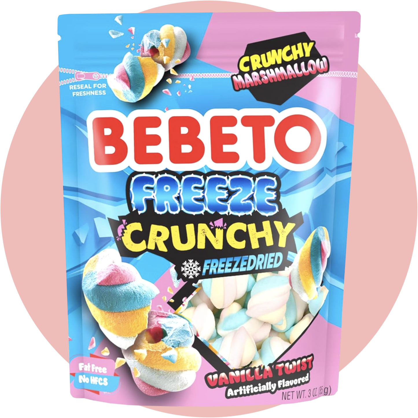 Bebeto Marshmallow Gefriergetrocknet – Knusprige gefriertrocknete Marshmallows in bunter Verpackung