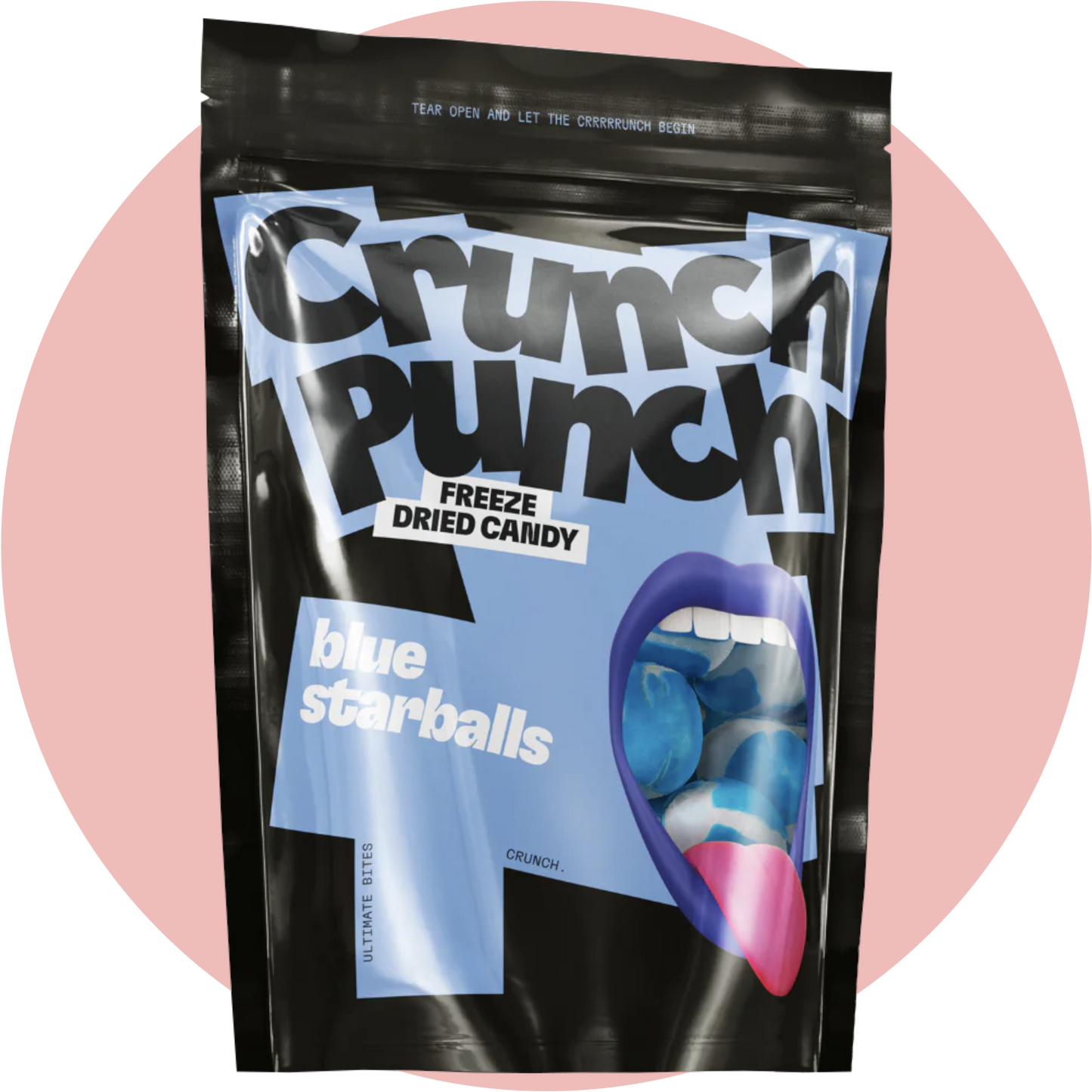 Gefriergetrocknete Süßigkeiten – Crunch Punch Blue Starballs mit knusprigem Kern und fruchtigem Geschmack