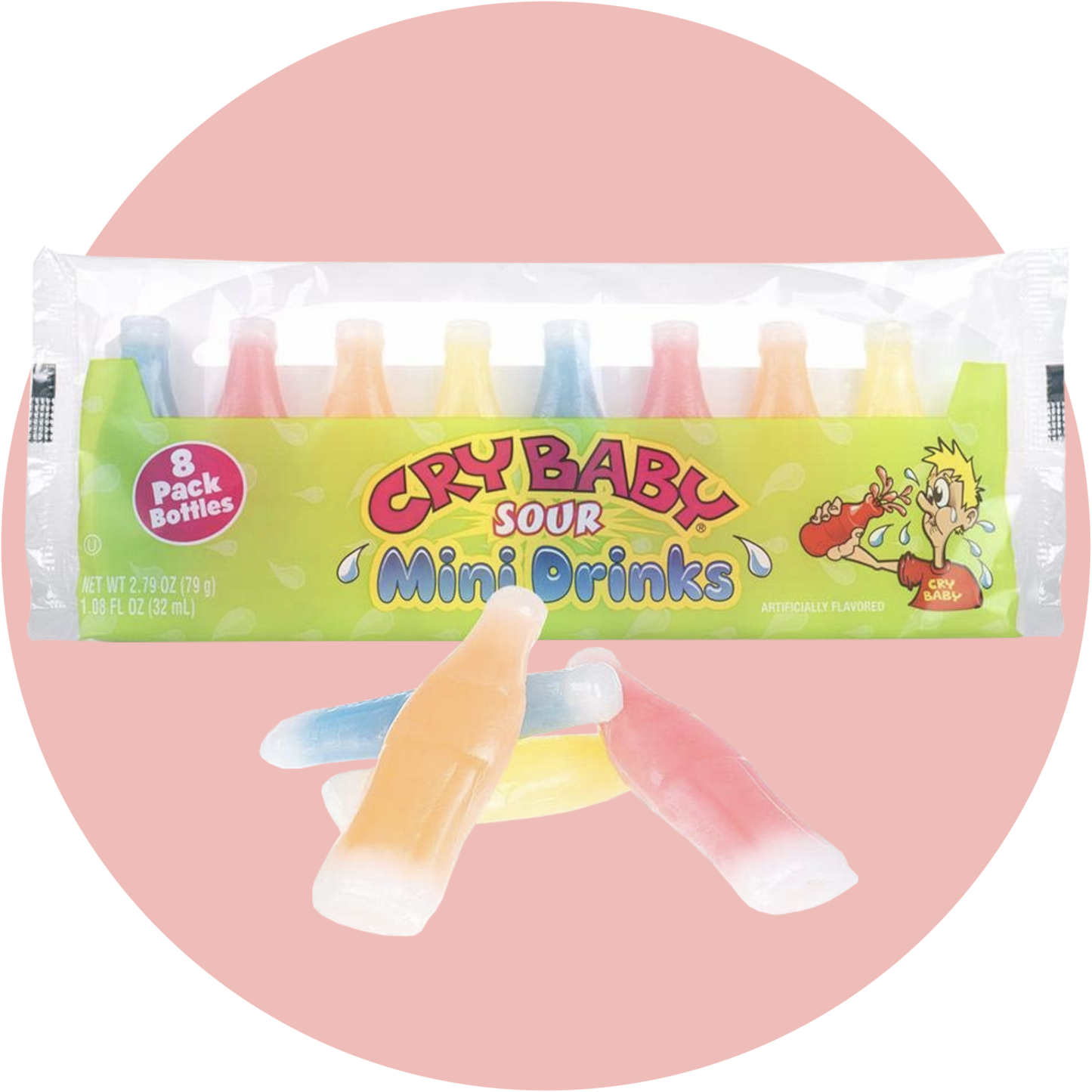 Cry Baby Wax Candy Bottles 8 bunte Wachsflaschen mit saurer Flüssigkeit