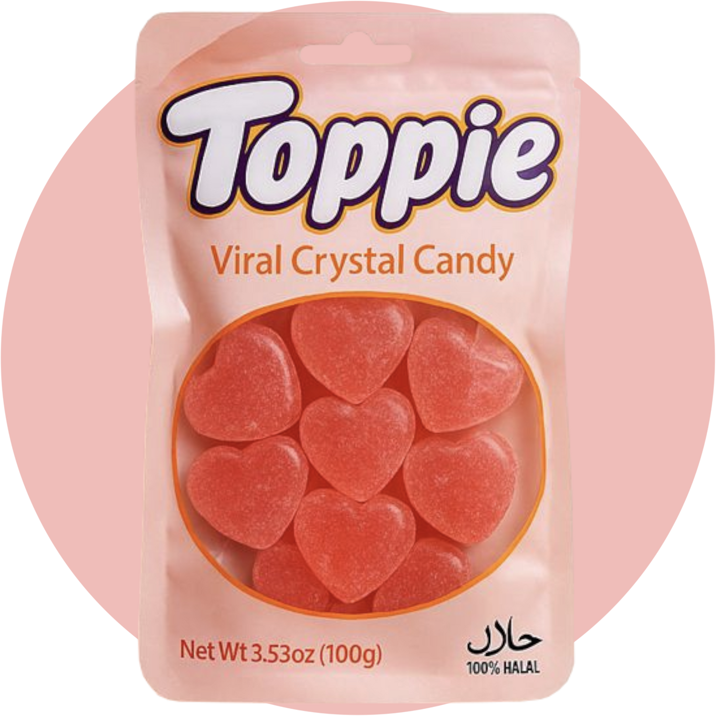 Crystal Candy Strawberry Kristallartige Herzbonbons in Erdbeergeschmack mit glitzernder Oberfläche