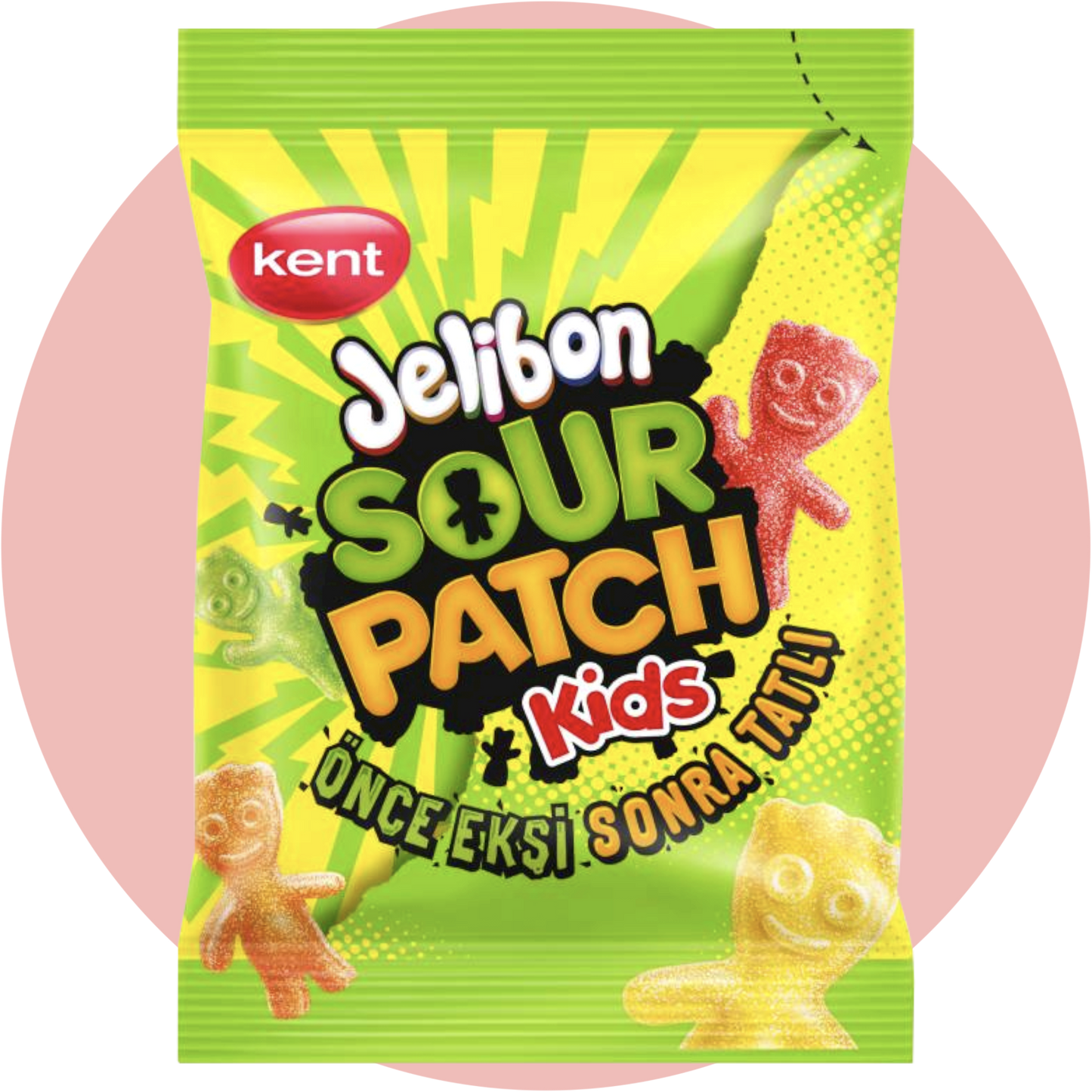 Jelibon Sour Patch Kids – Fruchtig-saure Kaubonbons im Sour Patch Kids Design in bunter Verpackung