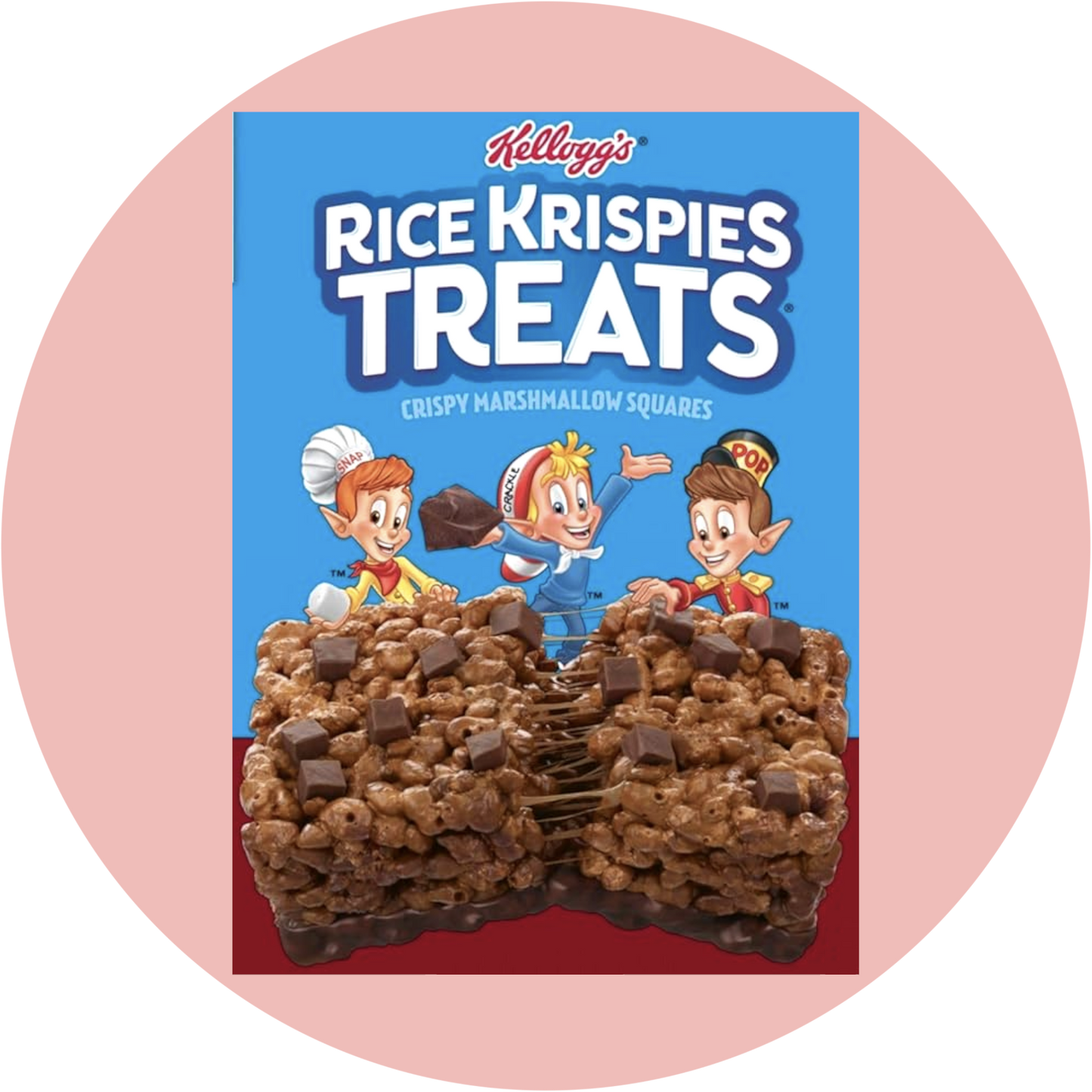 Kellogg's Rice Krispies Treats Chocolate – Puffreissnack mit Marshmallow und Schokolade in blauer Verpackung
