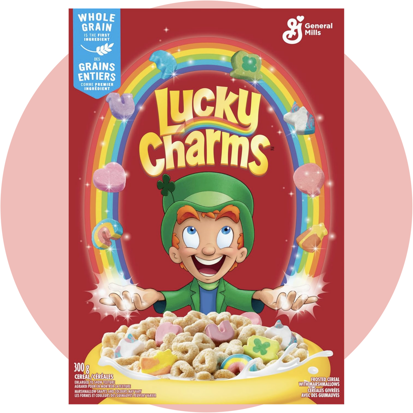 Lucky Charms Cereal – Buntes Müsli mit knusprigen Cerealien und Marshmallows in farbenfroher US-Verpackung