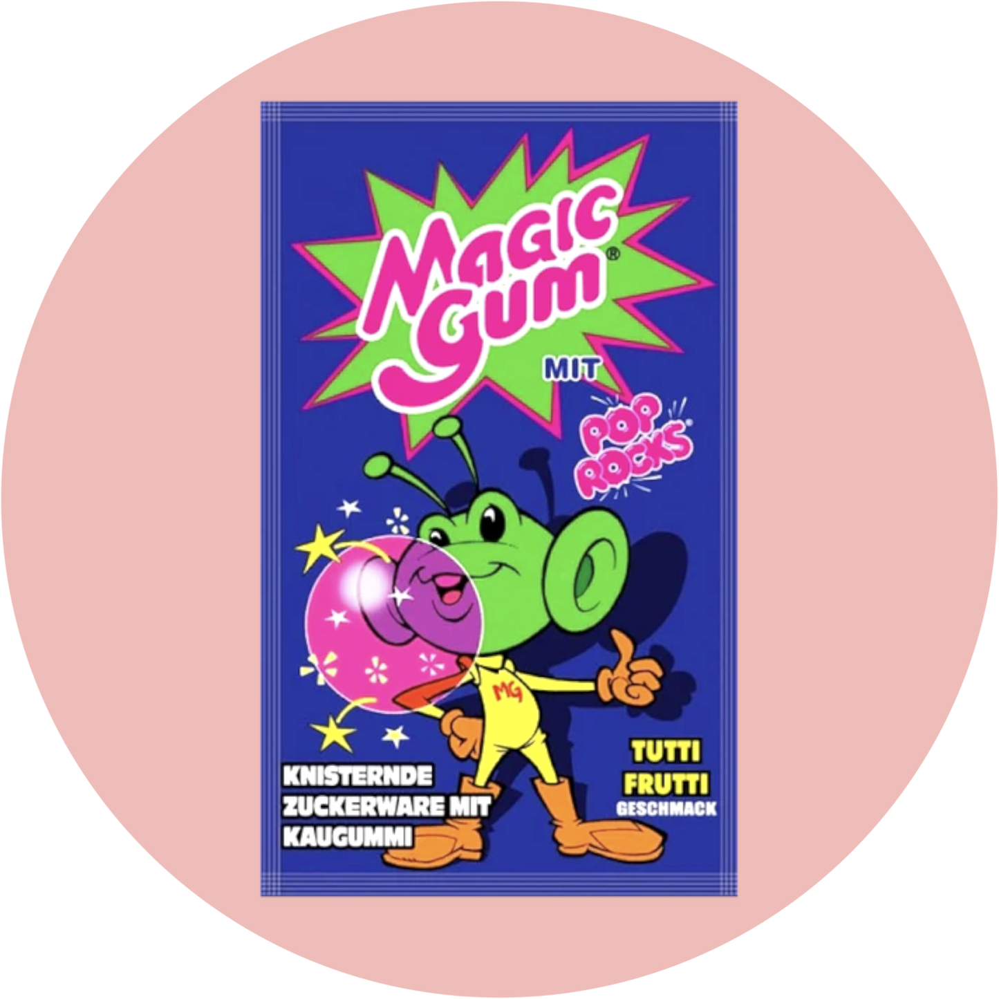 Magic Gum Tutti Frutti – Knisternde Zuckerware mit Kaugummikern und Tutti Frutti Geschmack als Popping Candy