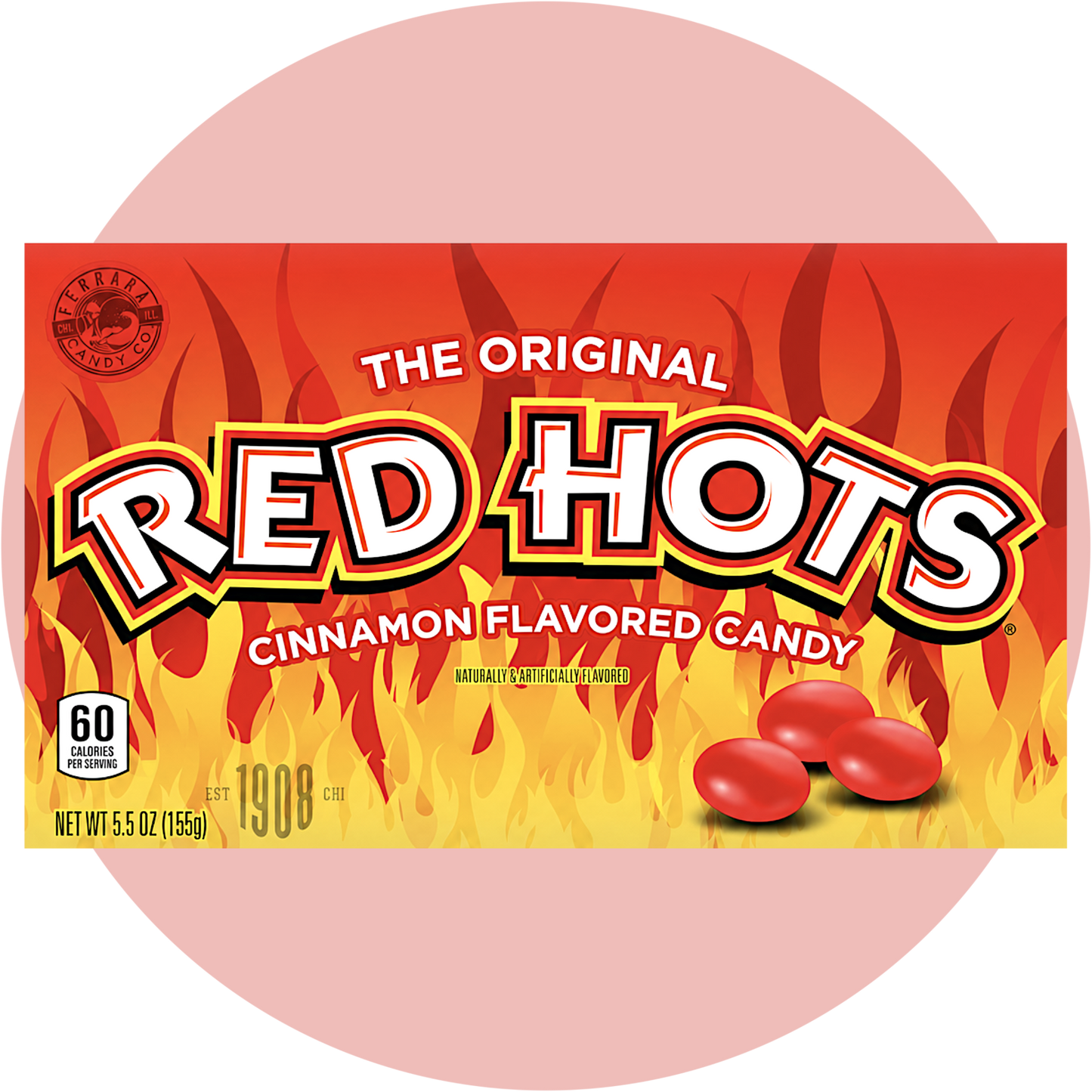 Red Hots Cinnamon Candy rote Hartbonbons mit intensivem Zimtgeschmack
