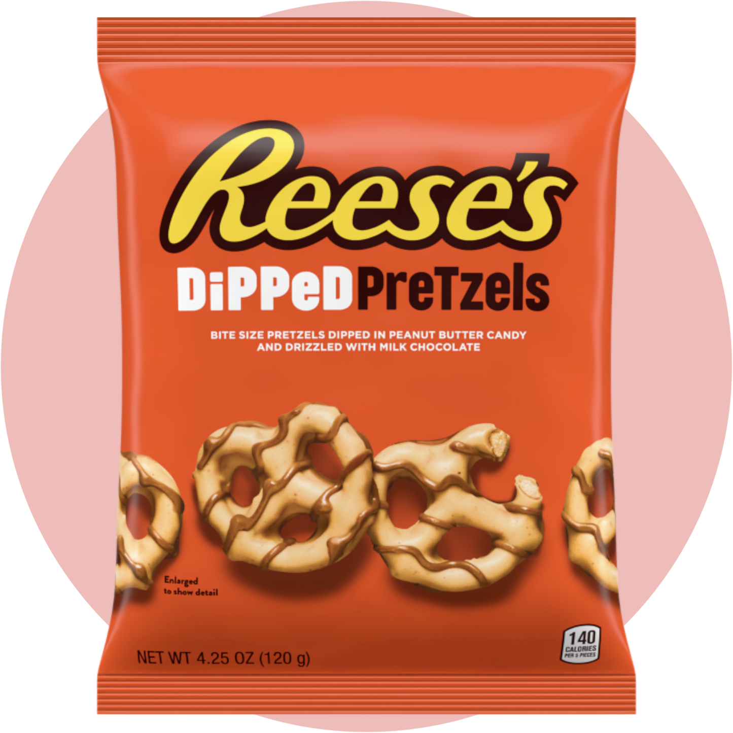 Reese's Dipped Pretzels Knusprige Brezeln, umhüllt von cremiger Erdnussbutter und veredelt mit einem Überzug aus zarter Schokolade