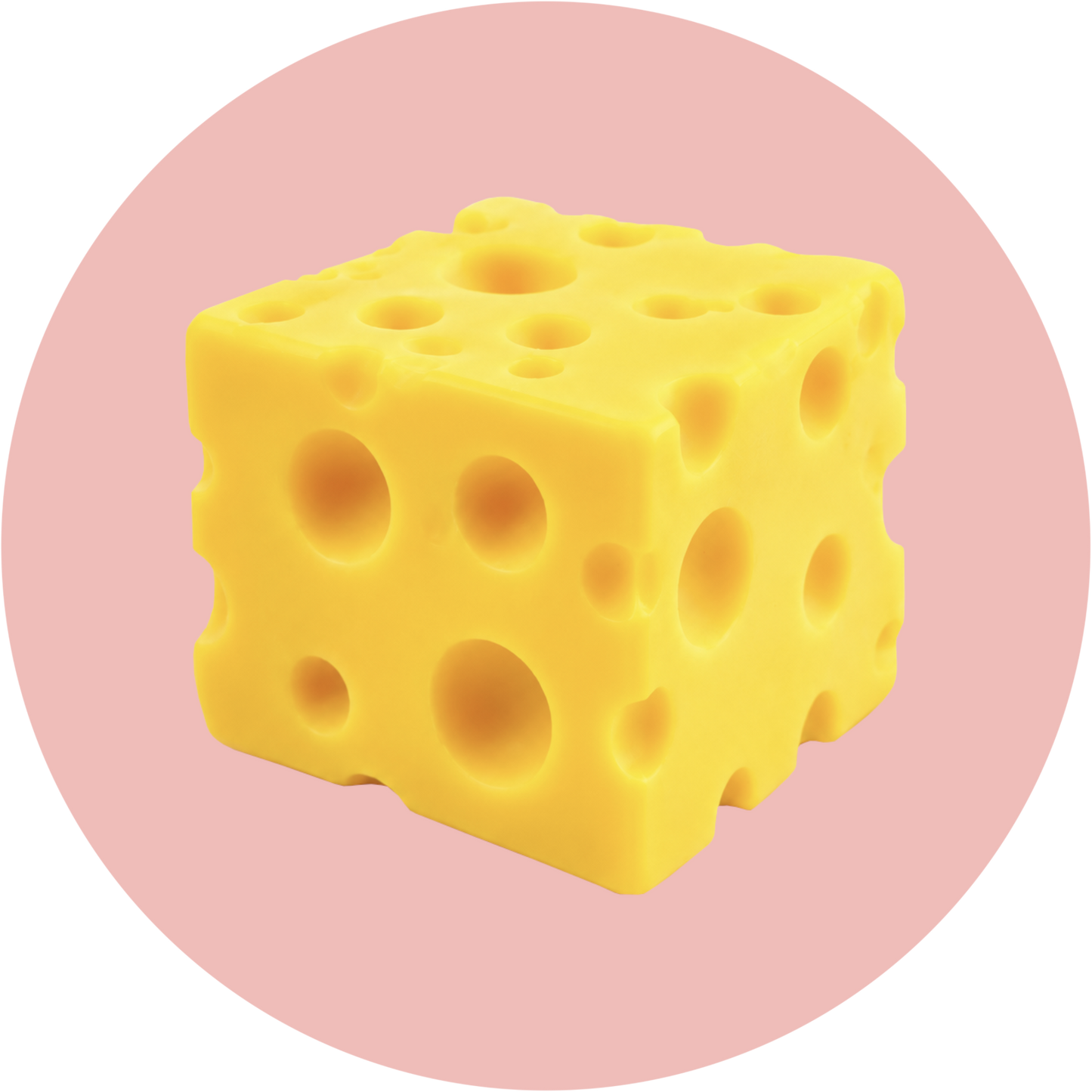 Squishy Käse in Form eines gelben Käseblocks zum Drücken und Entspannen
