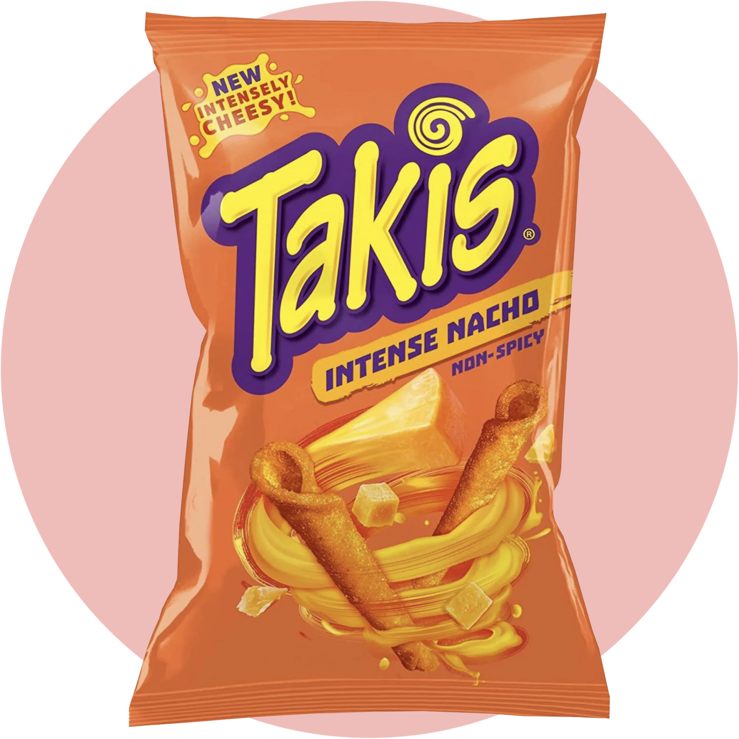Takis Intense Nacho – Gerollte Maistortilla Chips mit intensivem Nacho Käse Geschmack ohne Schärfe
