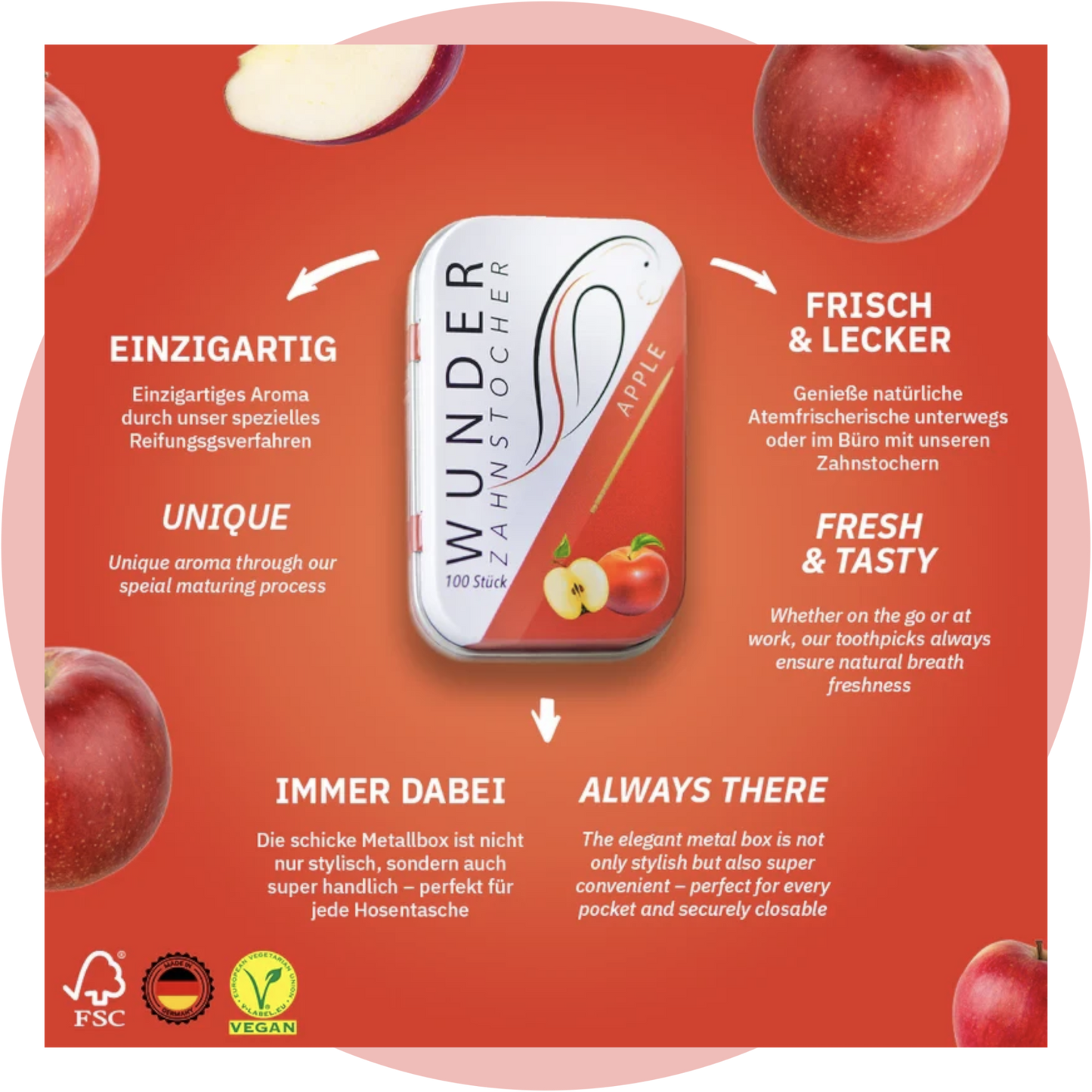 Wunder-Zahnstocher Apfel