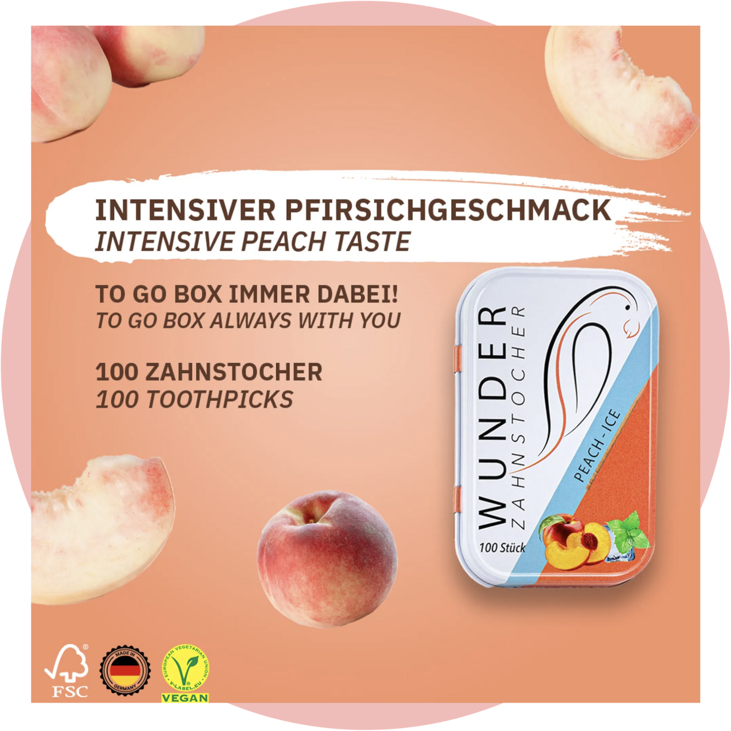 Wunder-Zahnstocher Pfirsich