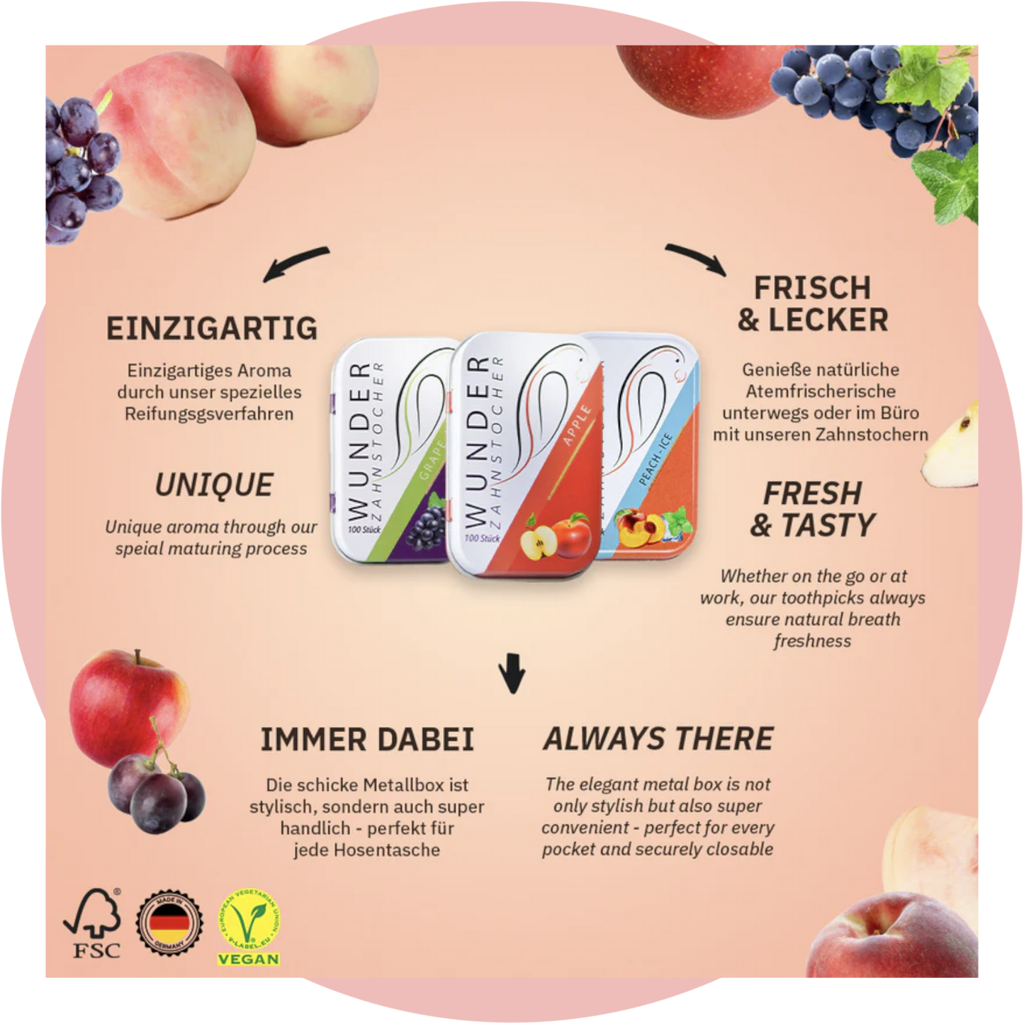 Wunder-Zahnstocher Bundle Trio-Fruit