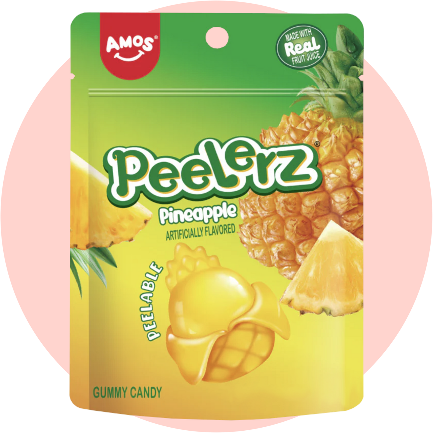Amos Peelerz Gummy Pineapple – Schälbares Gummy Candy mit fruchtigem Ananasgeschmack als peelable gummies