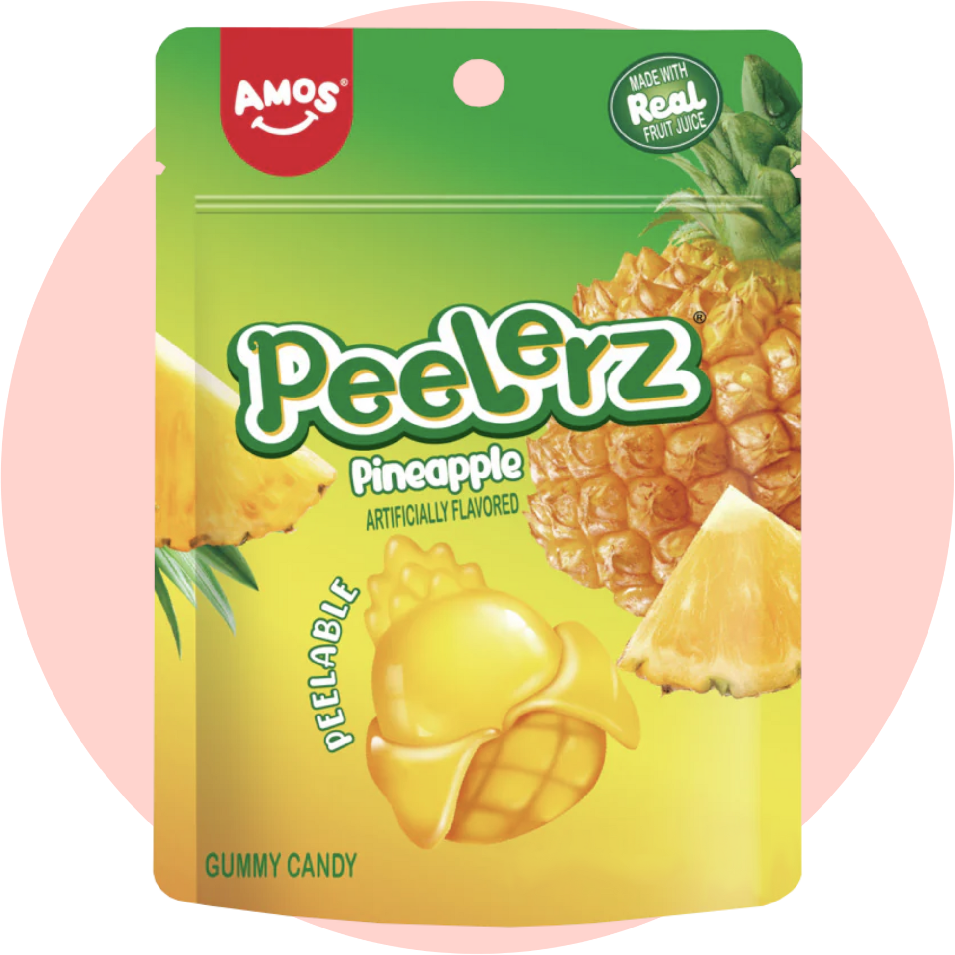 Amos Peelerz Gummy Pineapple – Schälbares Gummy Candy mit fruchtigem Ananasgeschmack als peelable gummies
