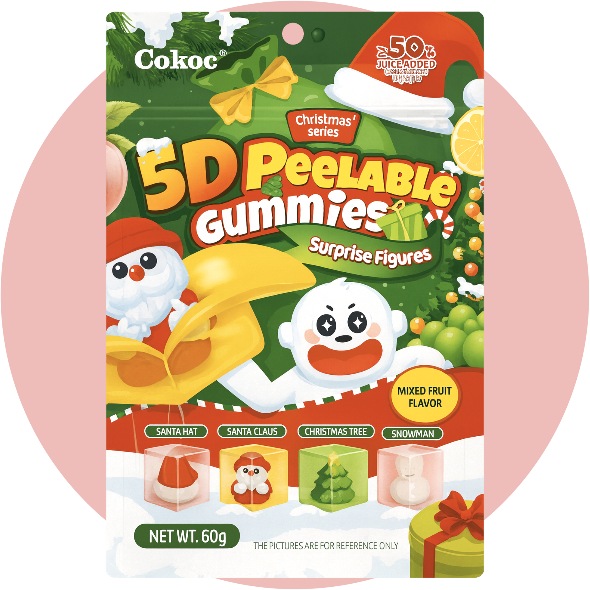 Cokoc 5D Christmas Series – Schälebare Peelable Gummies mit weihnachtlichen Motiven