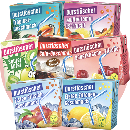 Durstlöscher Bundle – 7 verschiedene Getränke Sorten mit fruchtigen und klassischen Geschmäckern