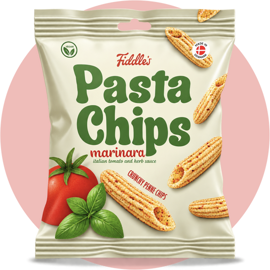 Fiddle’s Pasta Chips Marinara vegane Penne Chips mit Tomate, Basilikum und Kräutern