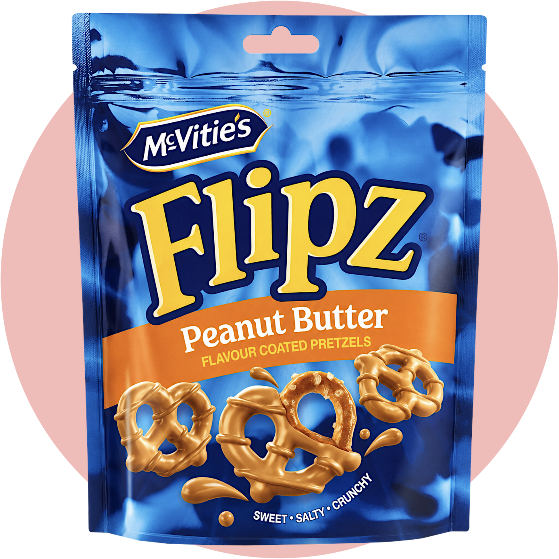 Flipz Peanut Butter Pretzels mit knusprigen Brezeln und Erdnussbutter geschmack