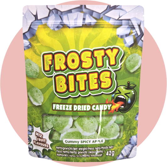 Frosty Bites Apple gefriergetrocknete Gummibonbons mit saurem Apfel Geschmack