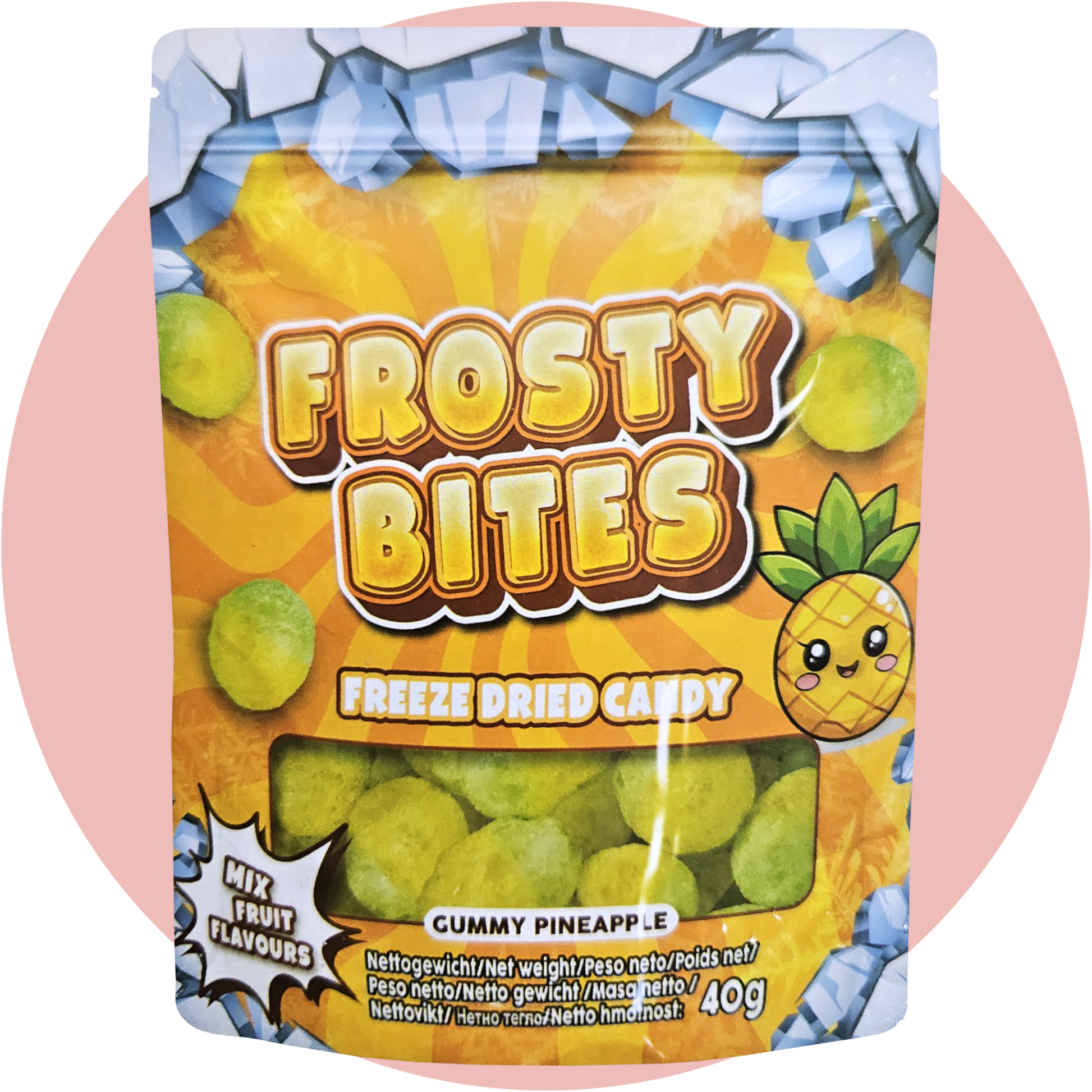 Frosty Bites Gummy Pineapple gefriergetrocknete Süßigkeit mit Ananasgeschmack