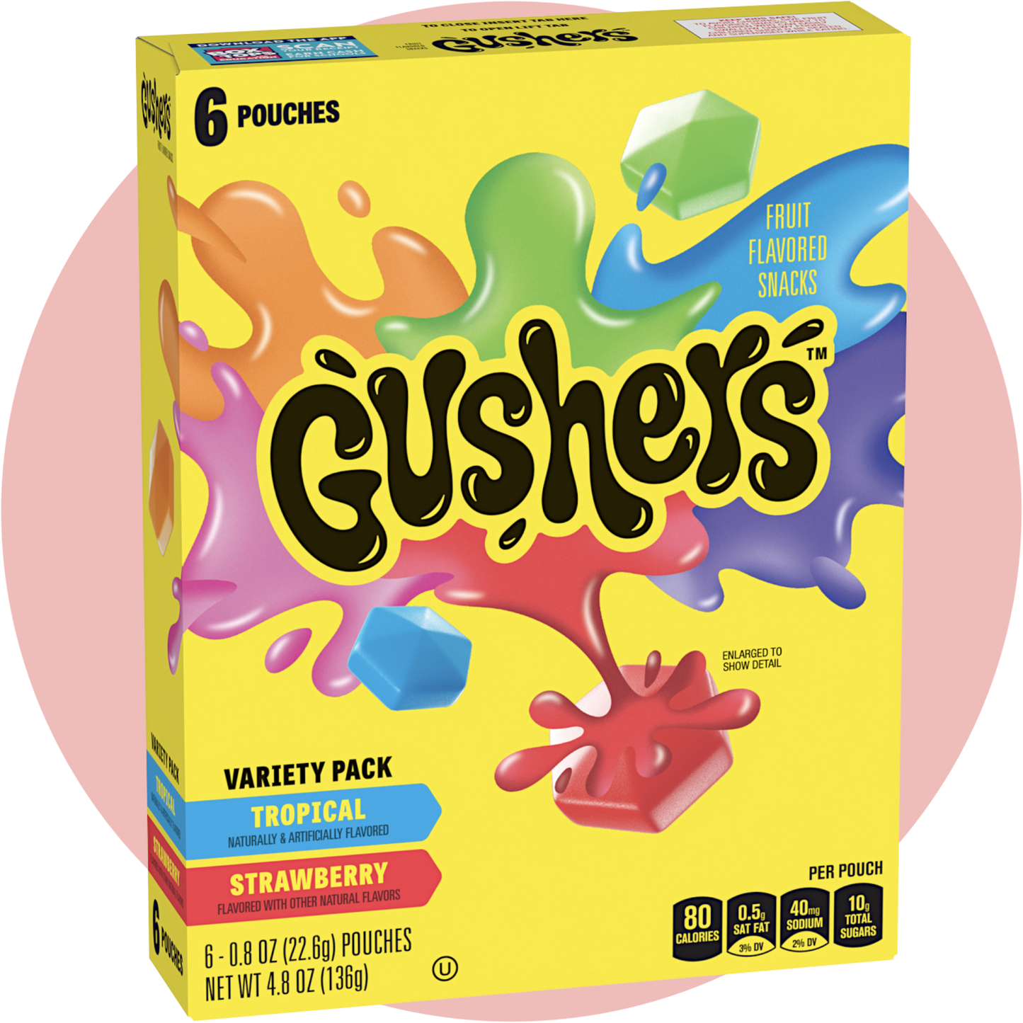 Fruit Gushers Variety Pack mit Tropical und Strawberry Fruchtgummi Flavors