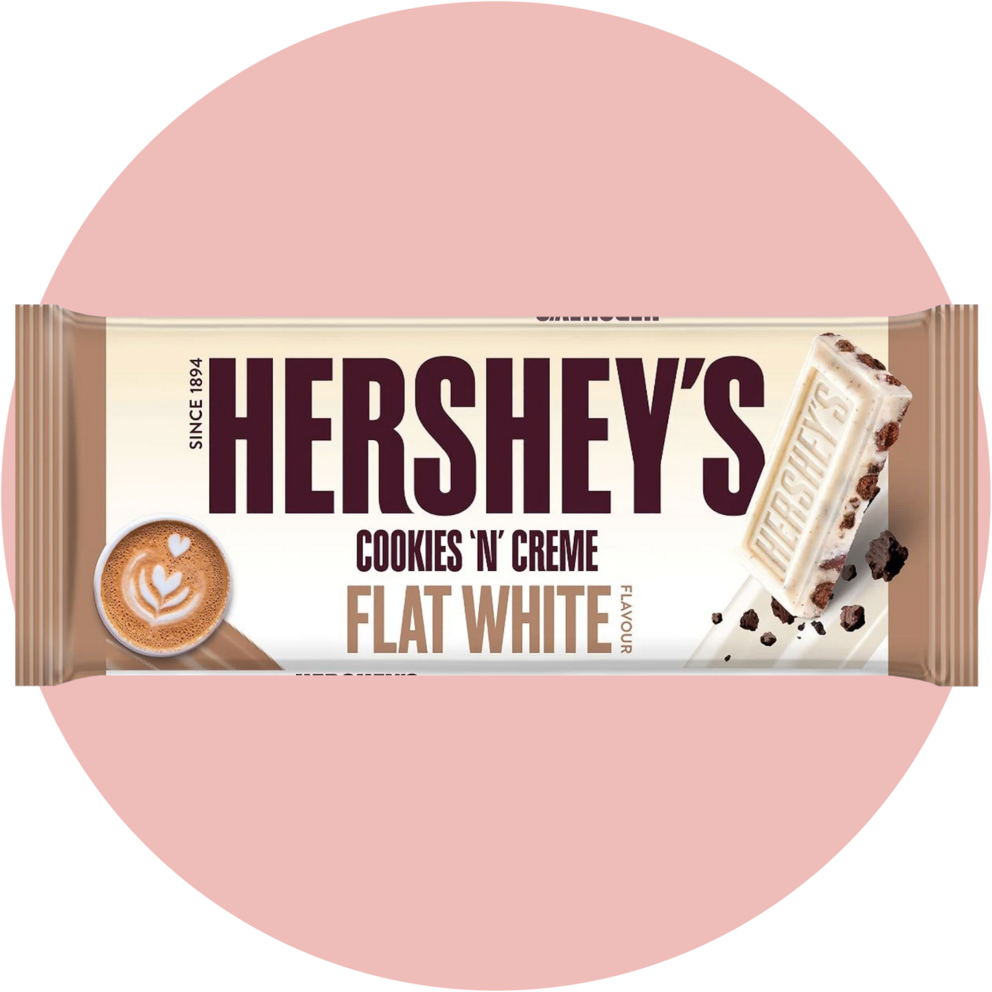Hershey's Cookies and Cream Flat White – Weiße Schokolade mit Keksstücken und Flat White Kaffee-Aroma
