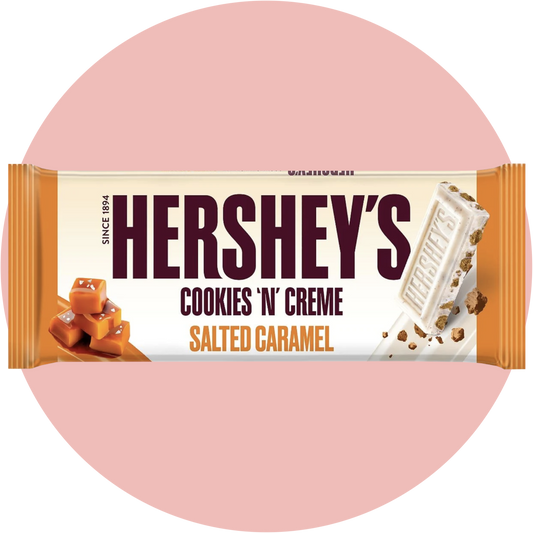 Hershey's Cookies and Cream Salted Caramel – Weiße Schokolade mit Keksstücken und salzigem Karamell