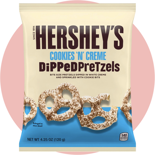 Hershey’s Dipped Pretzels Cookies & Cream – Brezeln mit weißer Schokolade und Keksstückchen