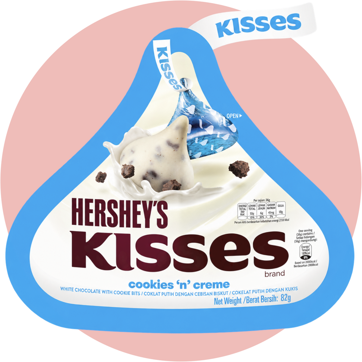 Hershey’s Kisses Cookies & Cream mit weißer Schokolade und knusprigen Cookie Stückchen