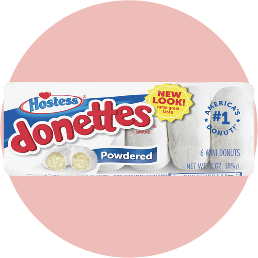 Hostess Donettes Powdered – Mini Donuts mit Puderzuckerüberzug in typischer US-Verpackung