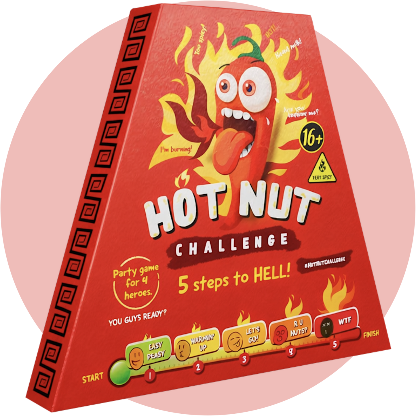 Hot Nut Challenge – Feuriges Partyspiel mit extrem scharfen Nüssen in fünf Stufen