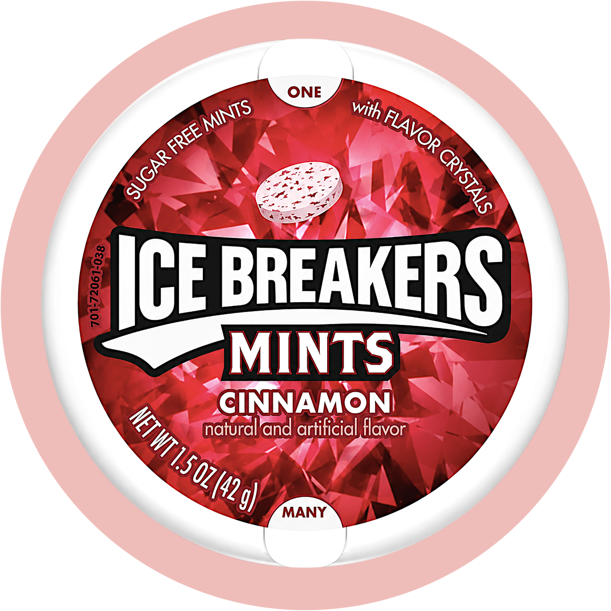 Ice Breakers Cinnamon zuckerfreie Mints mit würzigem Zimtgeschmack und Flavor Crystals