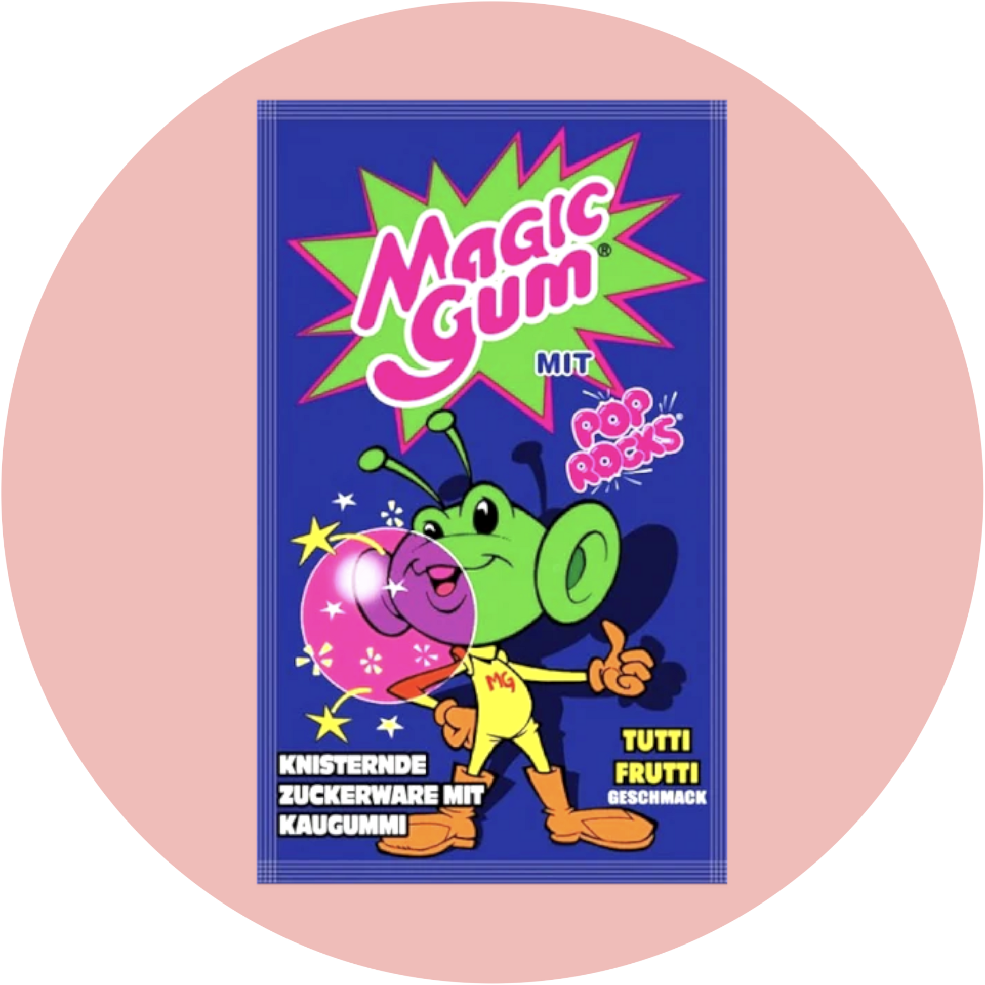 Magic Gum Tutti Frutti – Knisternde Zuckerware mit Kaugummikern und Tutti Frutti Geschmack als Popping Candy