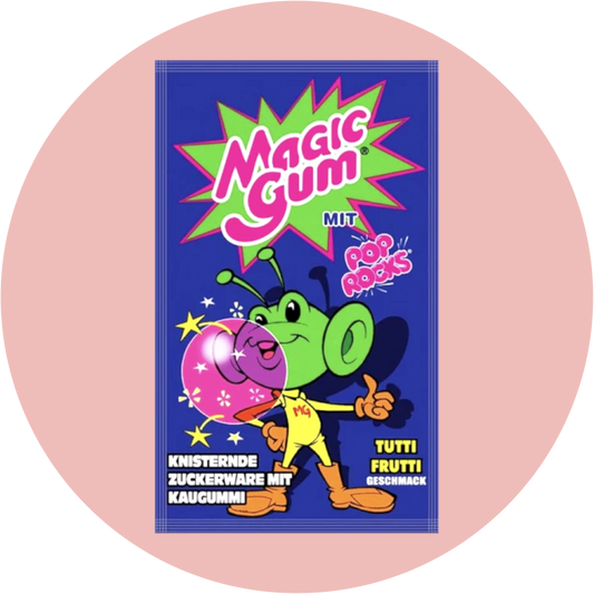 Magic Gum Tutti Frutti – Knisternde Zuckerware mit Kaugummikern und Tutti Frutti Geschmack als Popping Candy