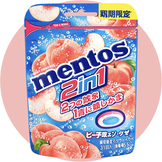Mentos Duo Peach & Soda Chewy Dragees aus Japan mit Pfirsich und Soda Geschmack