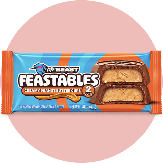 MrBeast Feastables Peanut Butter Cups mit Milchschokolade und cremiger Erdnussbutterfüllung