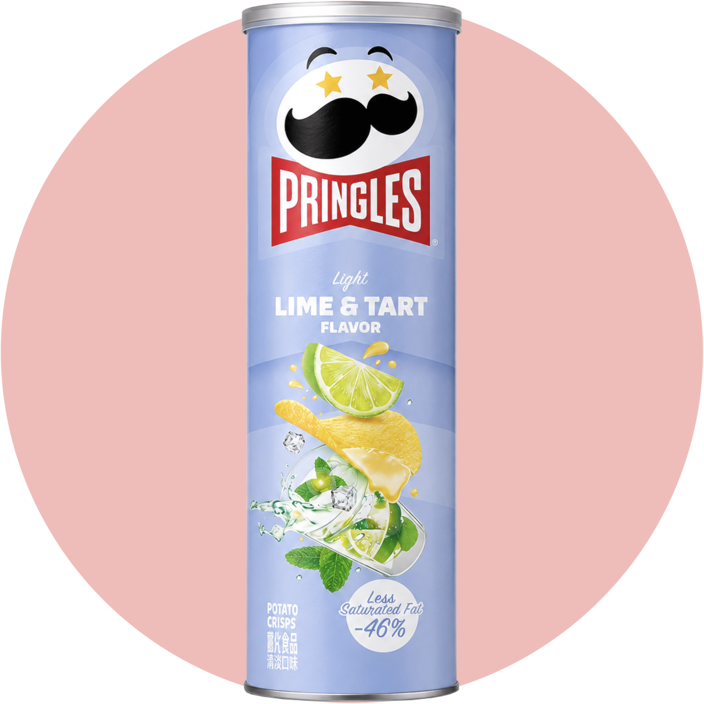 Pringles Lime & Tart Chips mit Limetten Geschmack in Dose