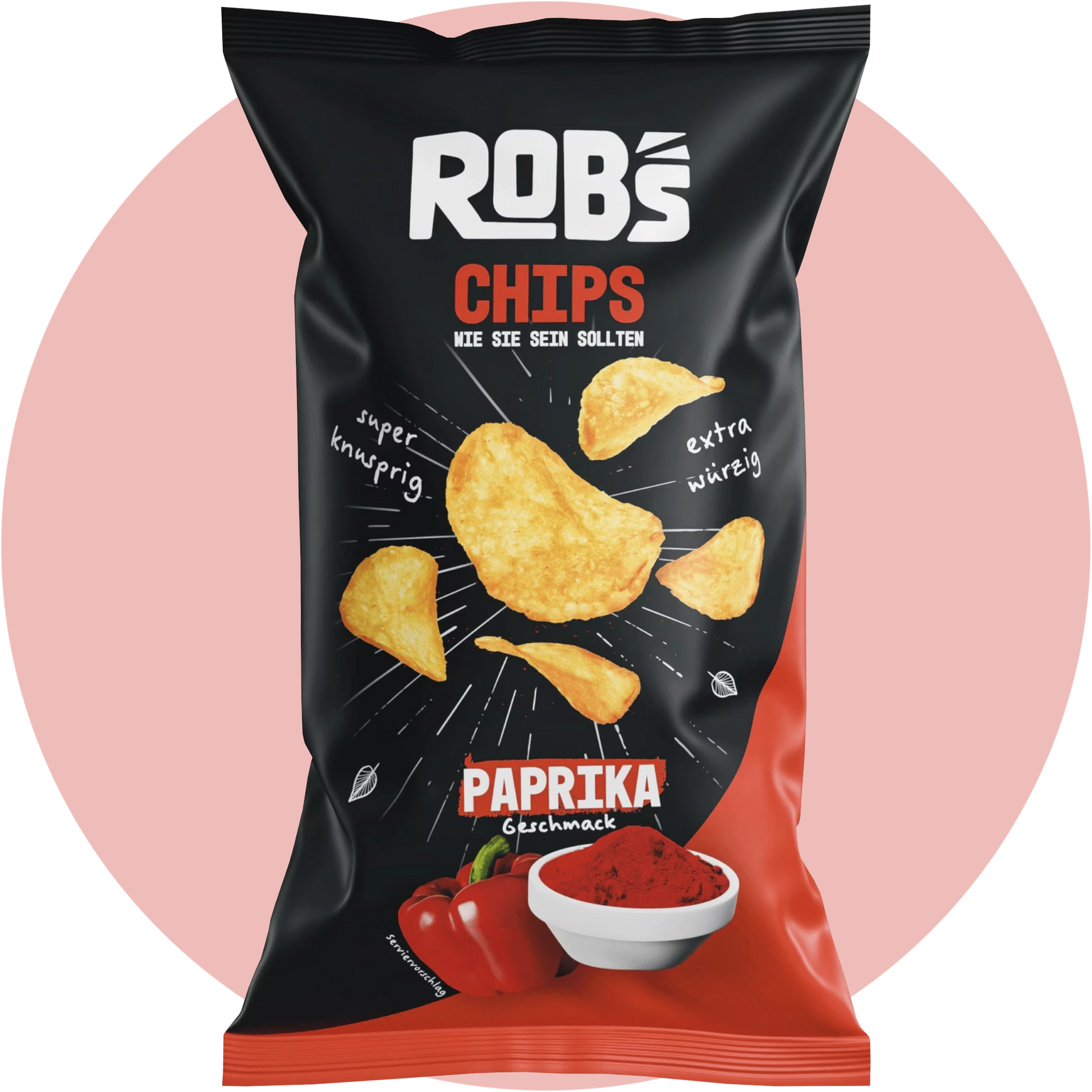 Rob's Chips Paprika – Knusprige Kartoffelchips mit würzigem Paprikageschmack von CrispyRob