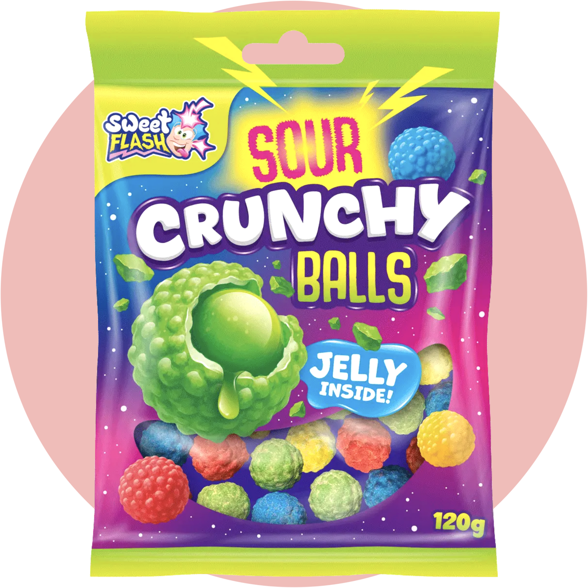 Sour Crunchy Balls - Sweet Flash mit saurem Crunch und Jelly Füllung
