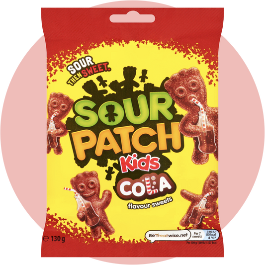 Sour Patch Kids Cola – Weiche Kaubonbons mit süß-saurem Colageschmack in bunter Verpackung