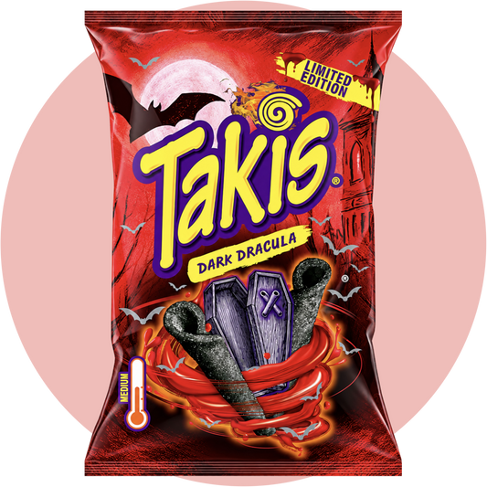 Takis Dracula Teriyaki Halloween Edition in gruseliger Limited Edition Verpackung