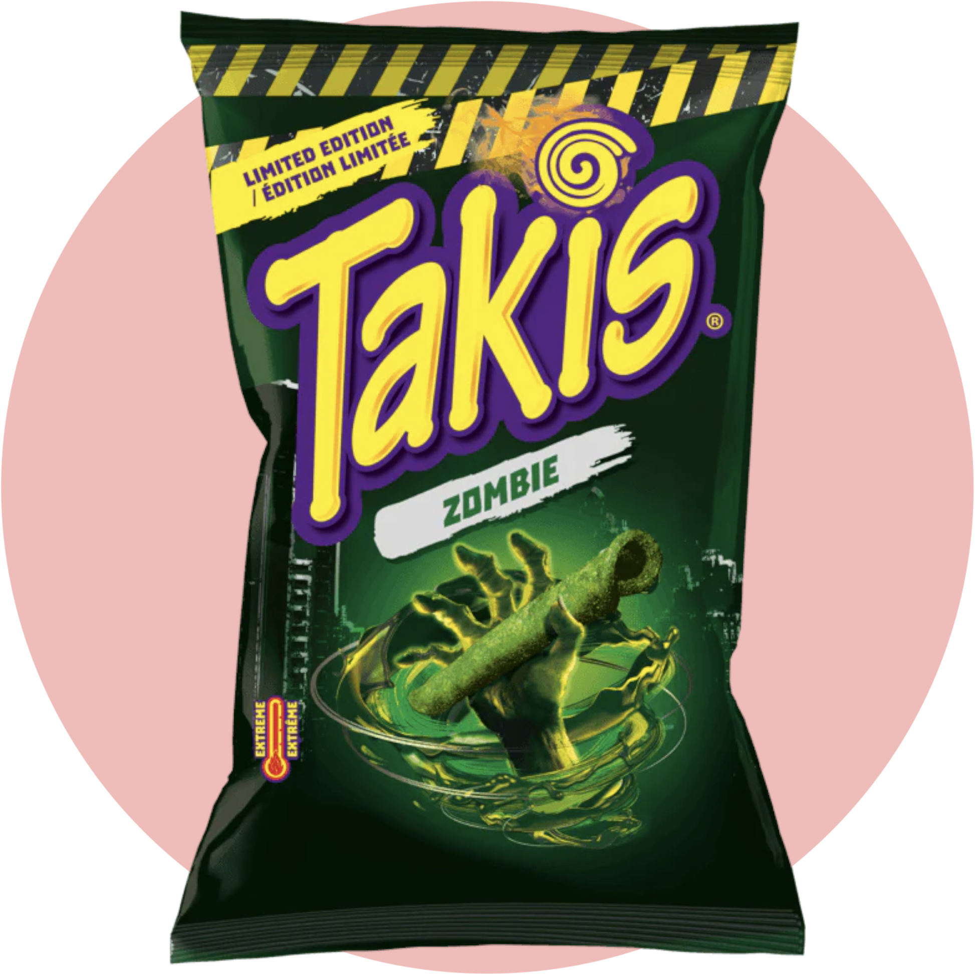Takis Zombie – Grüne, scharfe Tortilla-Chips mit Limette Gurke Geschmack für Halloween
