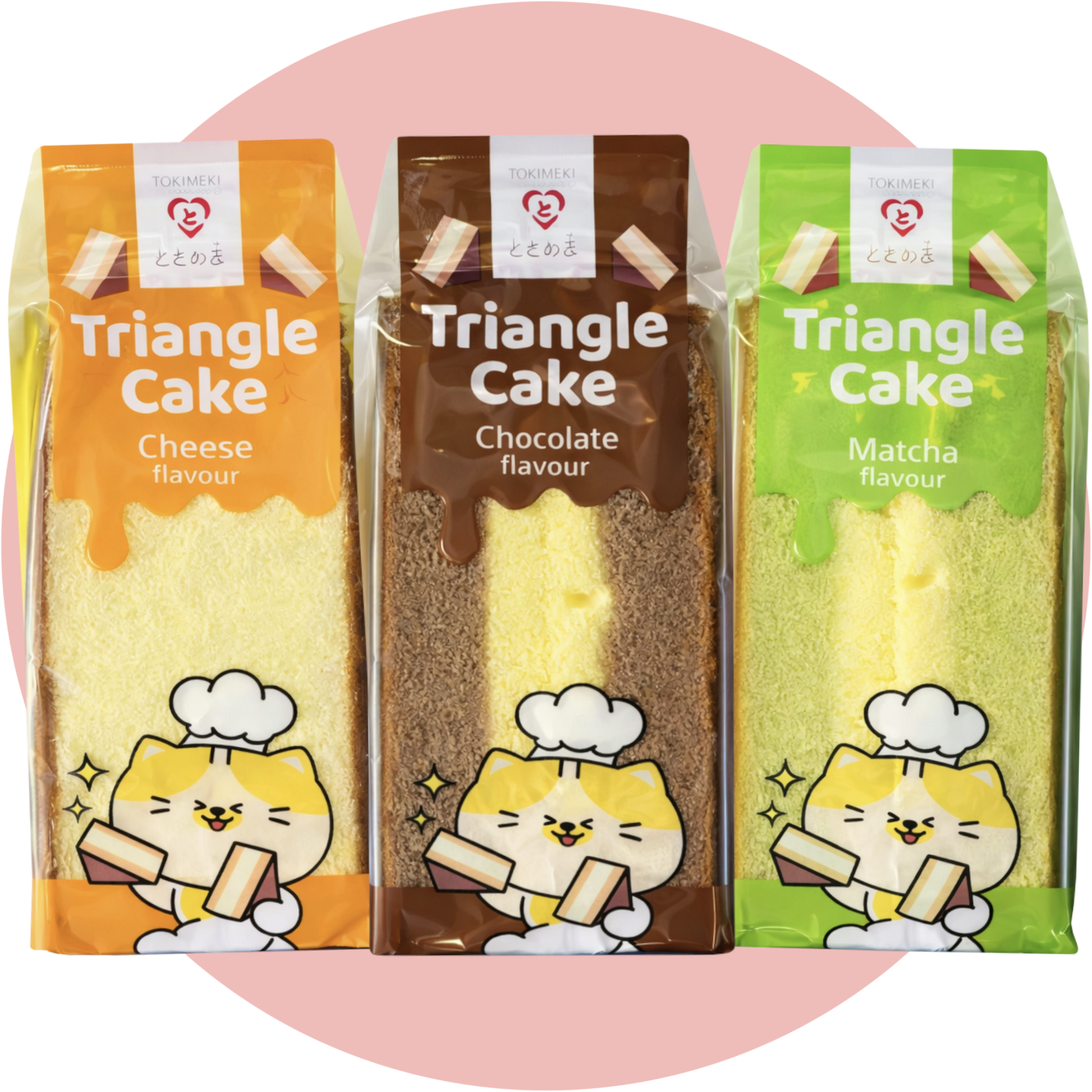 Tokimeki Triangle Cake Bundle mit Cheese Chocolate und Matcha Kuchen Snacks