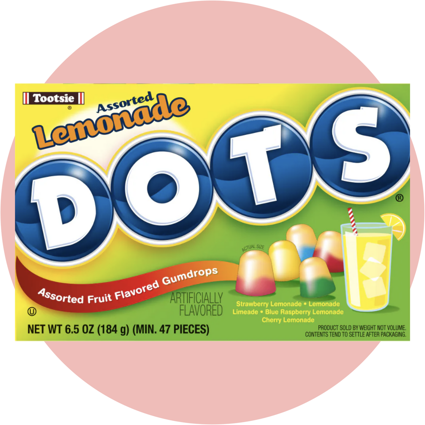 Tootsie Dots Lemonade – Weiche Kaubonbons mit fruchtigem Limonaden Geschmack aus den USA