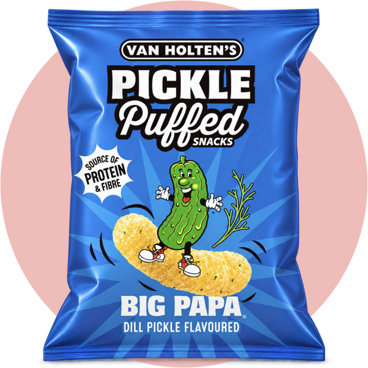 Van Holten’s Pickle Puffed Big Papa knuspriger Dill Pickle Snack mit Gurkengeschmack
